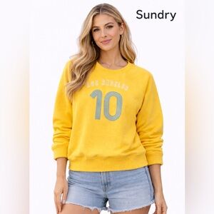 Sundry Los Angeles 10 Yellow Crewneck Sweatshirt Medium cotton cozy comfy